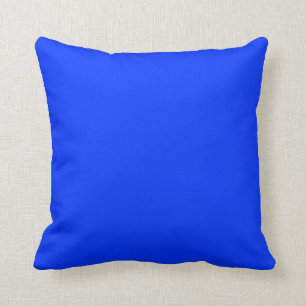 bright primary blue pillow