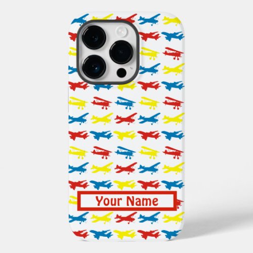 Bright Primary Colors Airplanes Case_Mate iPhone 14 Pro Case