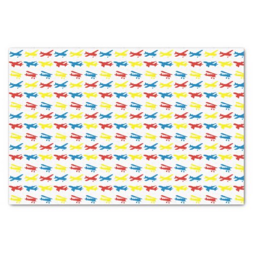 Bright Primary Colors Airplanes Tissue Paper