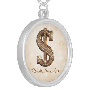 "Bright Prosperity Symbol" Silver Plated Necklace
