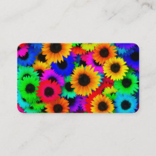 Bright Psychedelic Flower Child Hippy Pattern Business Card