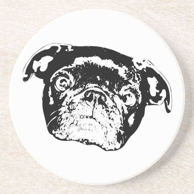 Bright Pug Gathering Coaster (Front)