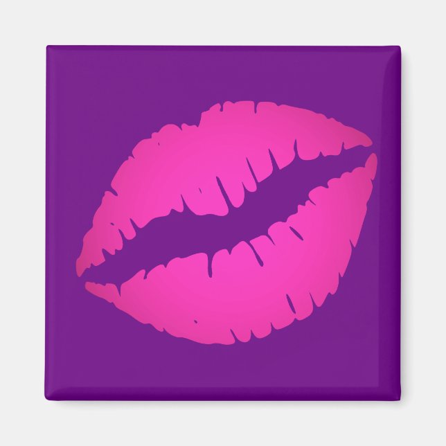 Bright Purple and Pink Ombre Lipstick Magnet (Front)