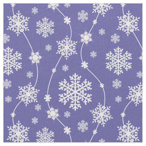Bright Purple and Winter White Snowflake Pattern Fabric