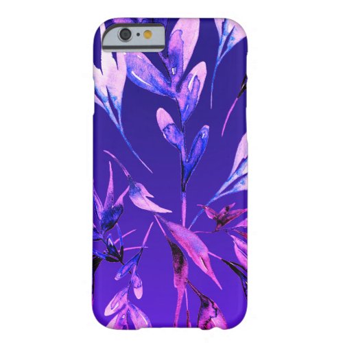 Bright Purple Bold Watercolor Botanical Elegant Barely There iPhone 6 Case