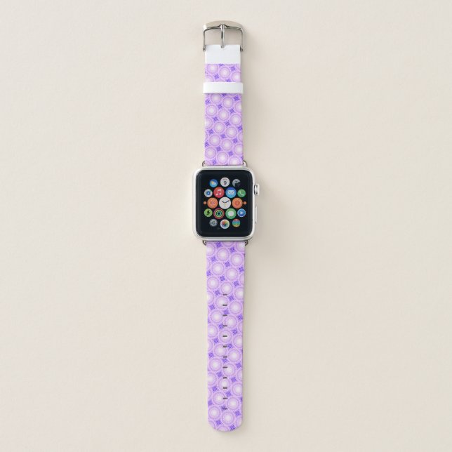 Bright purple circles pattern apple watch band (Front)