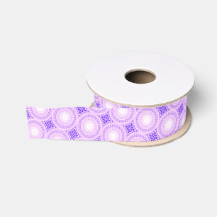 Bright purple circles pattern grosgrain ribbon