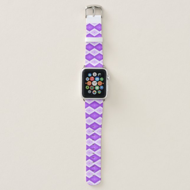 Bright purple diamond pattern apple watch band (Front)