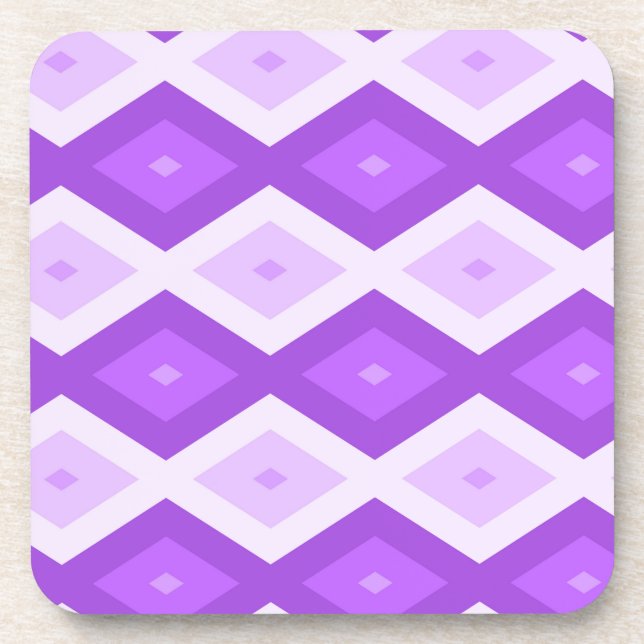 Bright purple diamond pattern beverage coaster (Front)