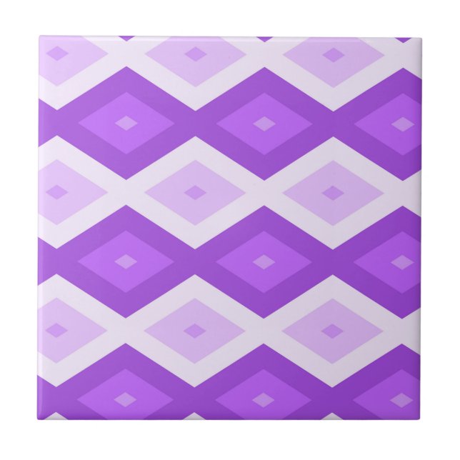 Bright purple diamond pattern ceramic tile (Front)