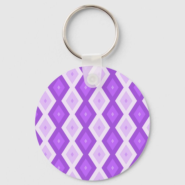 Bright purple diamond pattern keychain (Front)