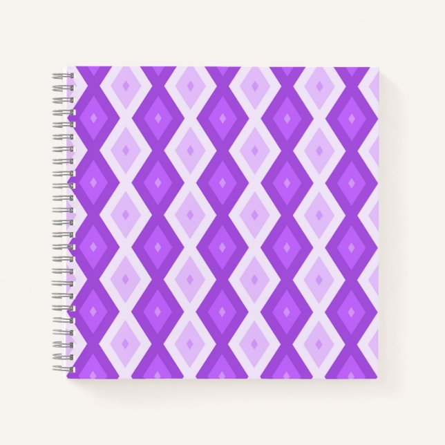 Bright purple diamond pattern notebook (Front)