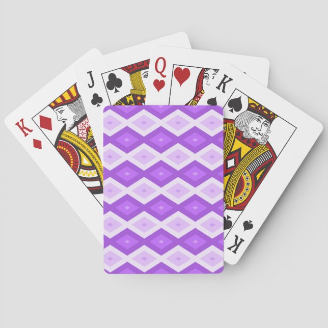 Bright purple diamond pattern poker cards (Back)