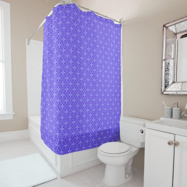 Bright Purple Filigree Pattern Shower Curtain (In Situ)