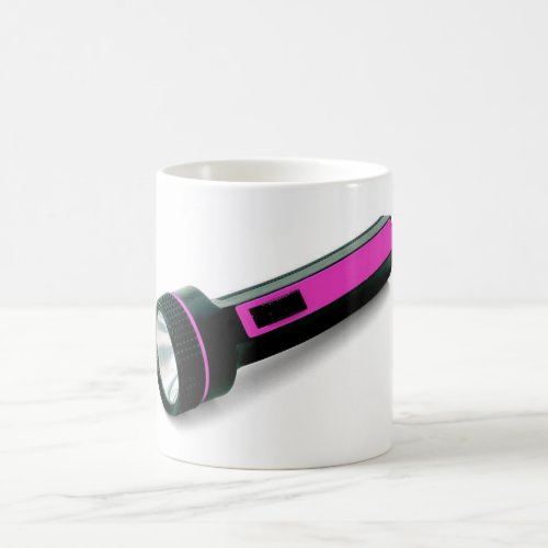 bright purple flashlight coffee mug