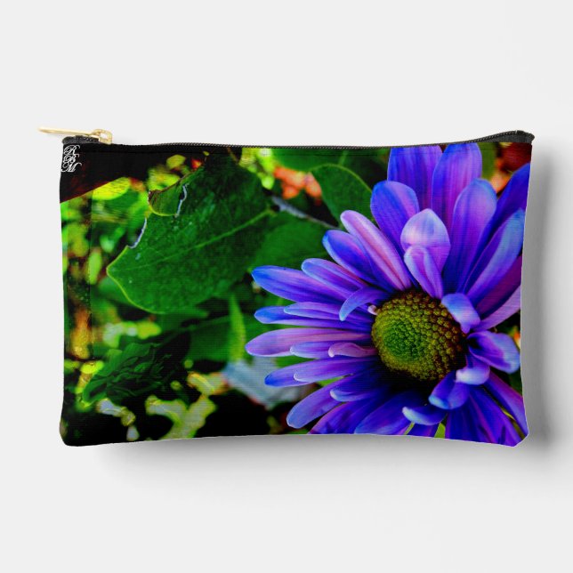 Bright Purple Flower Accessory Pouch (Front)