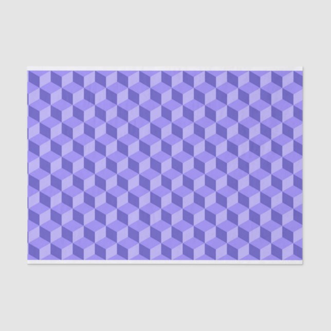 BRIGHT PURPLE GEOMETRIC CUBE PATTERNS TISSUE PAPER (Front)