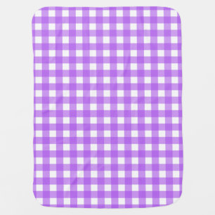 Bright purple gingham baby blanket