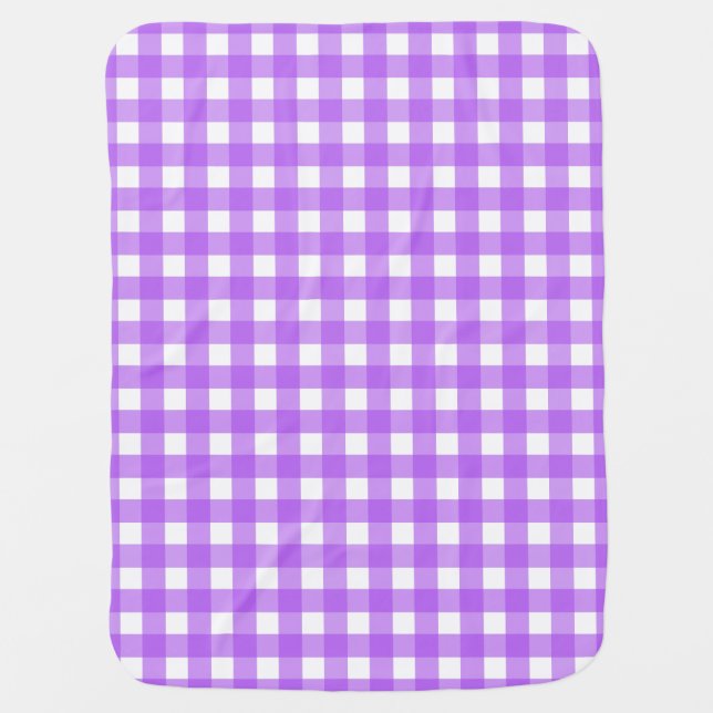 Bright purple gingham baby blanket (Front)