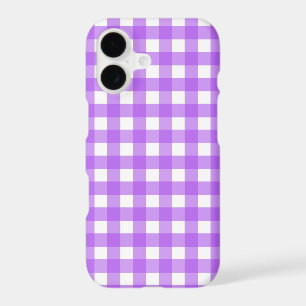 Bright purple gingham iPhone 17 case