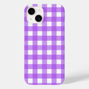 Bright purple gingham Case-Mate iPhone 14 case