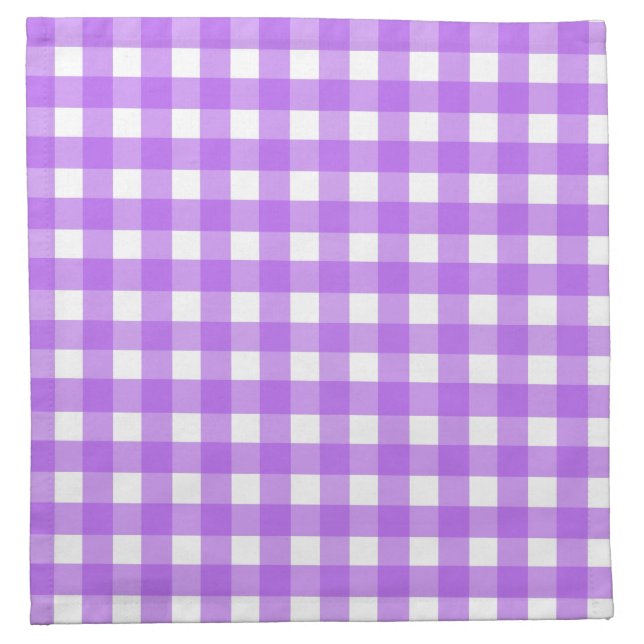 Bright purple gingham cloth napkin (Front)