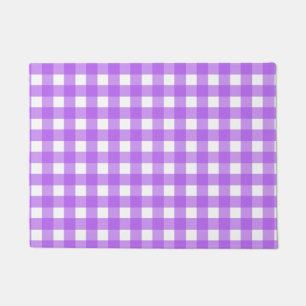 Bright purple gingham doormat