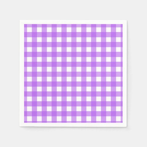 Bright purple gingham napkins