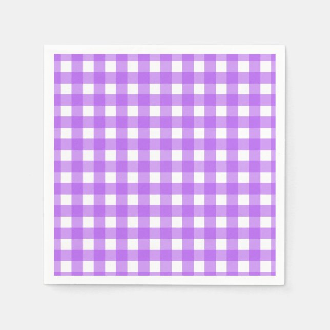 Bright purple gingham napkins (Front)