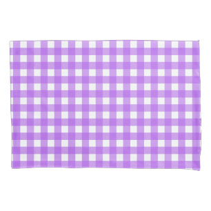 Bright purple gingham pillow case
