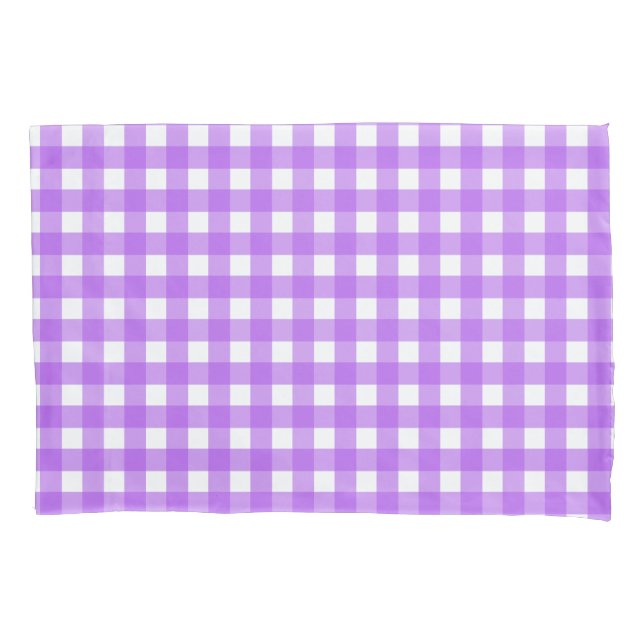 Bright purple gingham pillow case (Front)