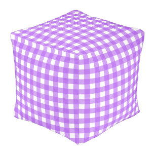 Bright purple gingham pouf