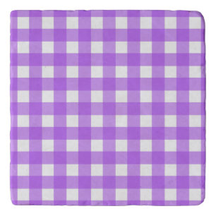 Bright purple gingham trivet