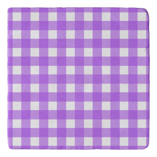 Bright purple gingham trivet (Front)