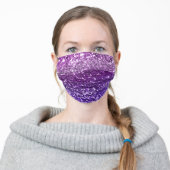 Bright Purple Glitter Mermaid Texture Sparkly Adult Cloth Face Mask (Worn)
