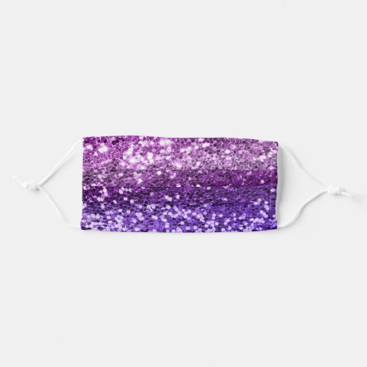 Bright Purple Glitter Mermaid Texture Sparkly Adult Cloth Face Mask (Front, Folded)