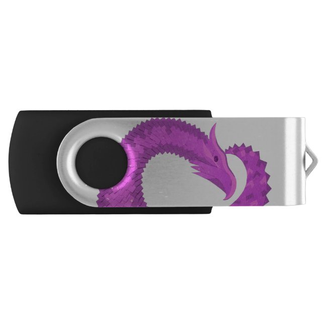 Bright purple heart dragon USB flash drive (Front)