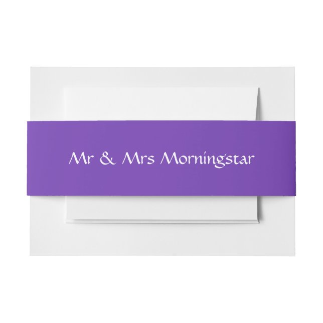 Bright Purple Invitation Belly Band (Front Example)