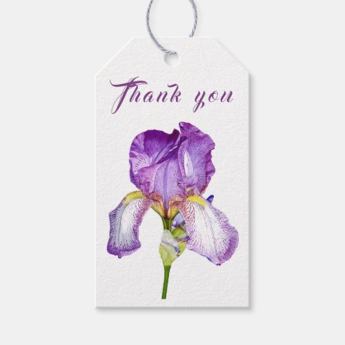 Bright Purple Iris Thank You Gift Tag
