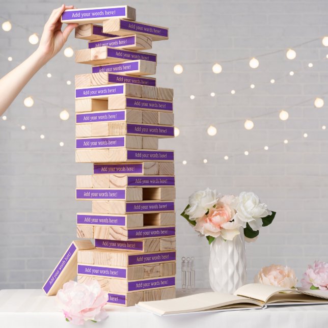 Bright Purple Jumbo Game Topple Tower (Wedding)