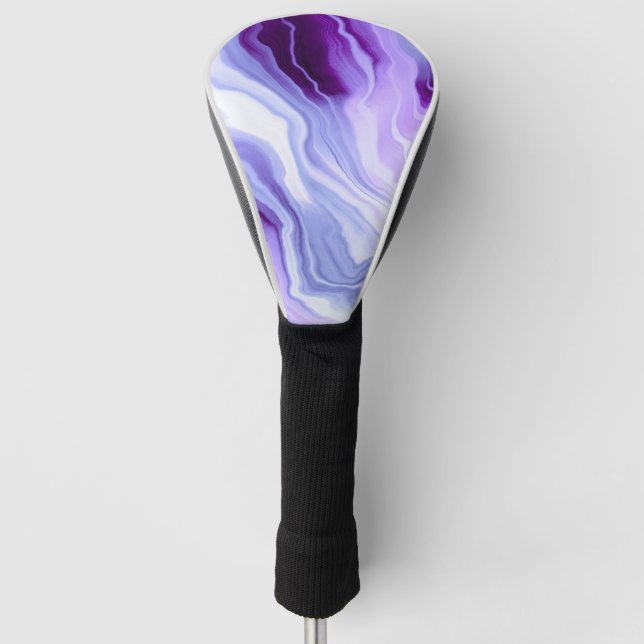 Bright purple marbling golf head cover (Front)
