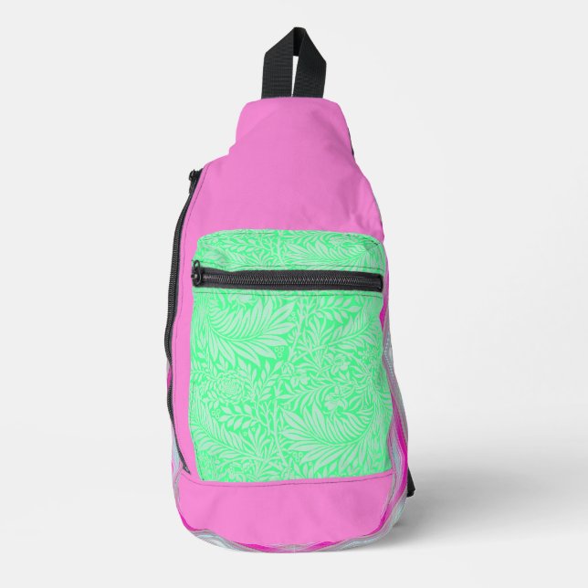 Bright Purple Mint Green Pastel Sling Bag (Front)