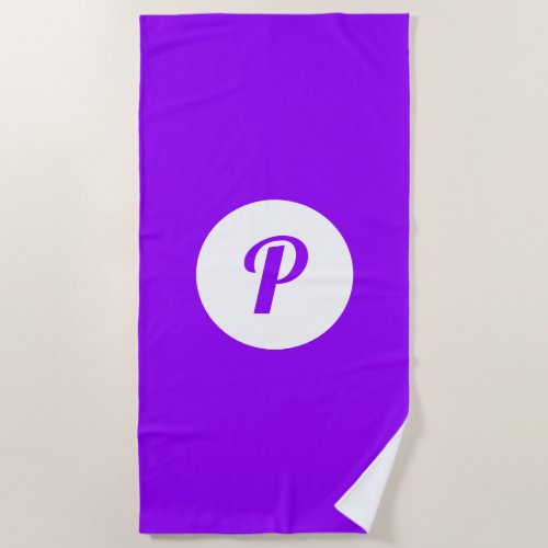 Bright Purple Monogrammed Beach Towel