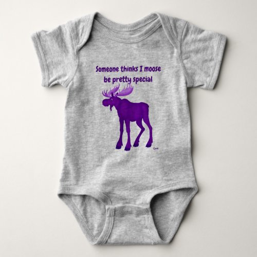 Bright Purple Moose _ Baby Bodysuit