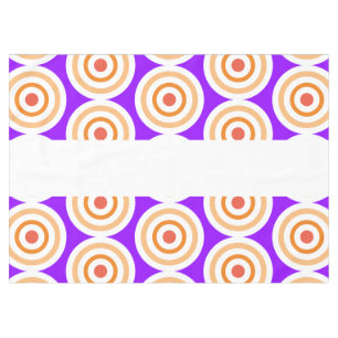 Bright Purple Orange Geo Pattern White Stripe Tablecloth
