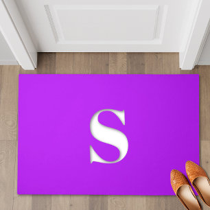 Bright Purple Personalized Monogram Welcome Mat
