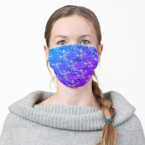 Bright Purple Pink Lavender Blue Van Gogh Style Adult Cloth Face Mask