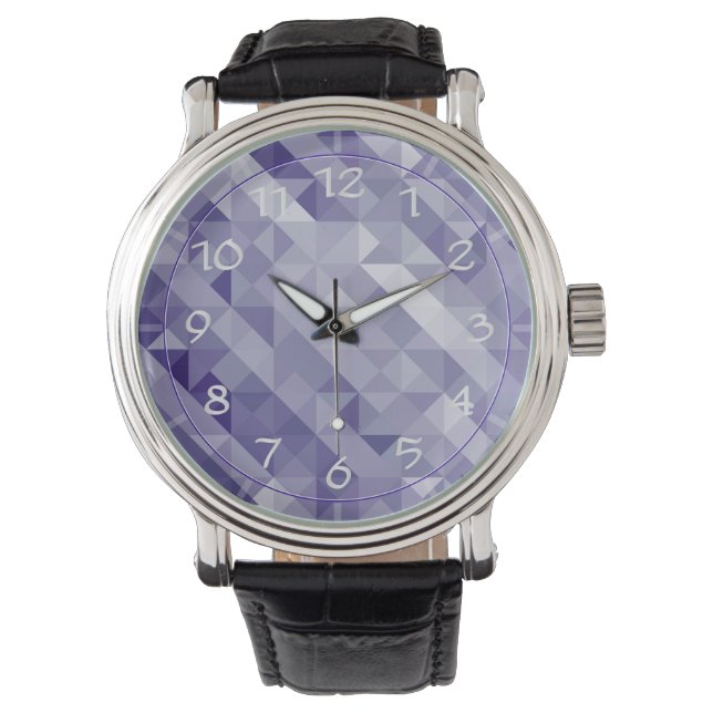 Bright purple polygonal men's watch (Front)