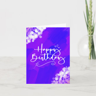 Bright Purple & Sparkly Design Birthday Card