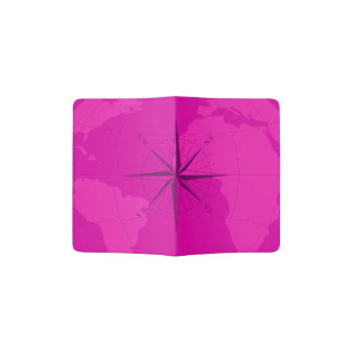 Bright Purple World Map Custom Passport Holder
